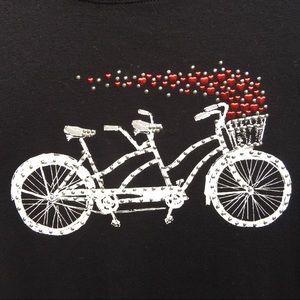 Karen Scott Top Basket of Hearts Bicycle for Two
